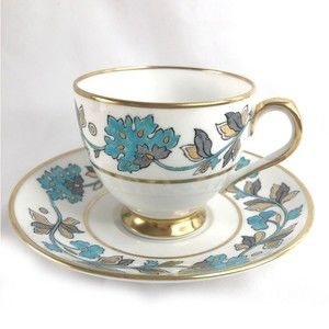 Copeland Spode Richmond Teacup Turquois w Gold Trim Grosvenor England